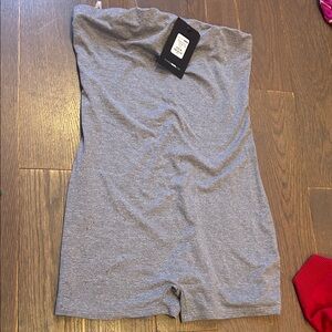 Strapless Gray Romper Bodysuit